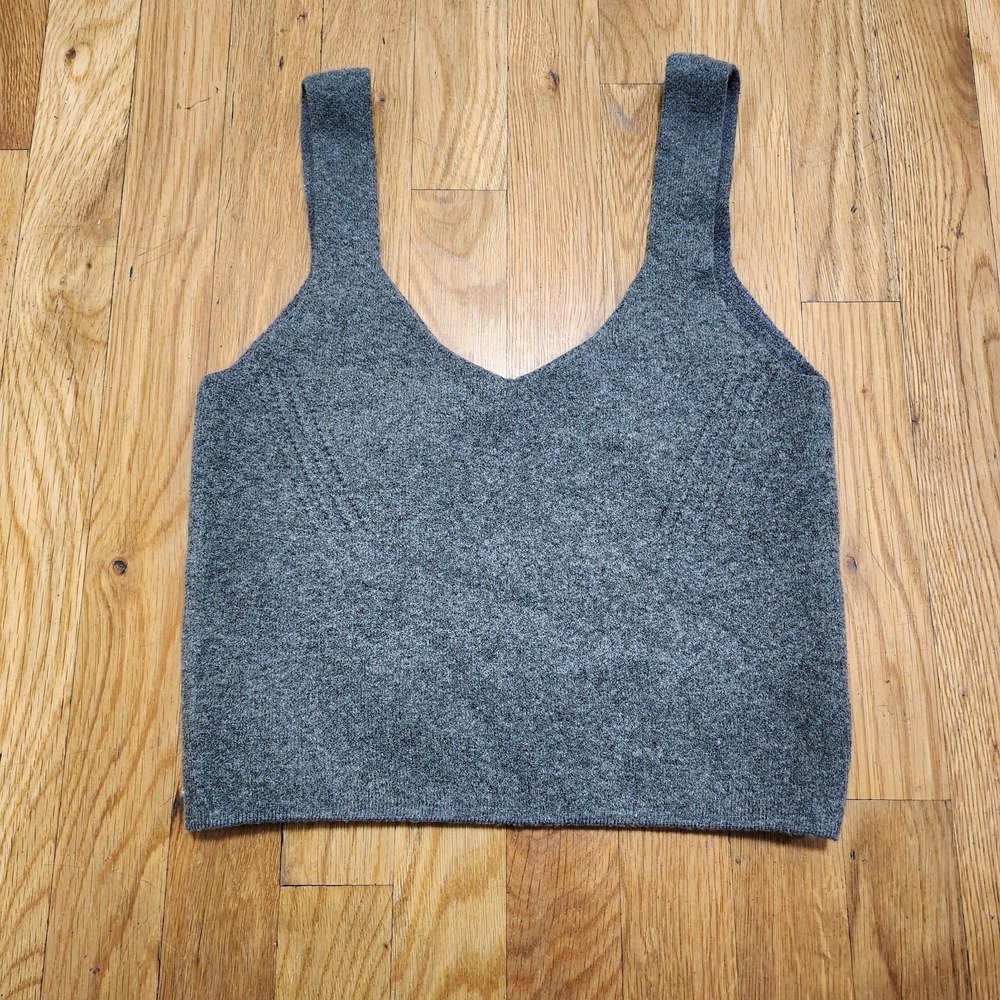 Zara Wool Blend Knit Fitted Cropped Tank Top